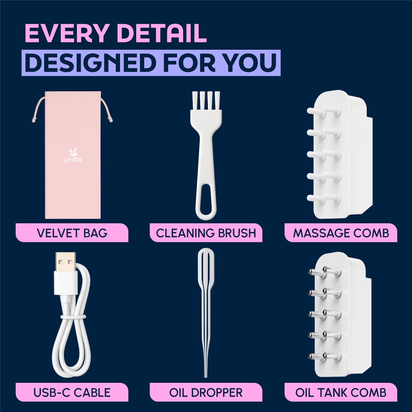Red Light Hair Brush – Premium 3-in-1 Scalp Massager with Vibration & Oil Applicator